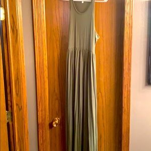 Green racerback maxi dress. Size M